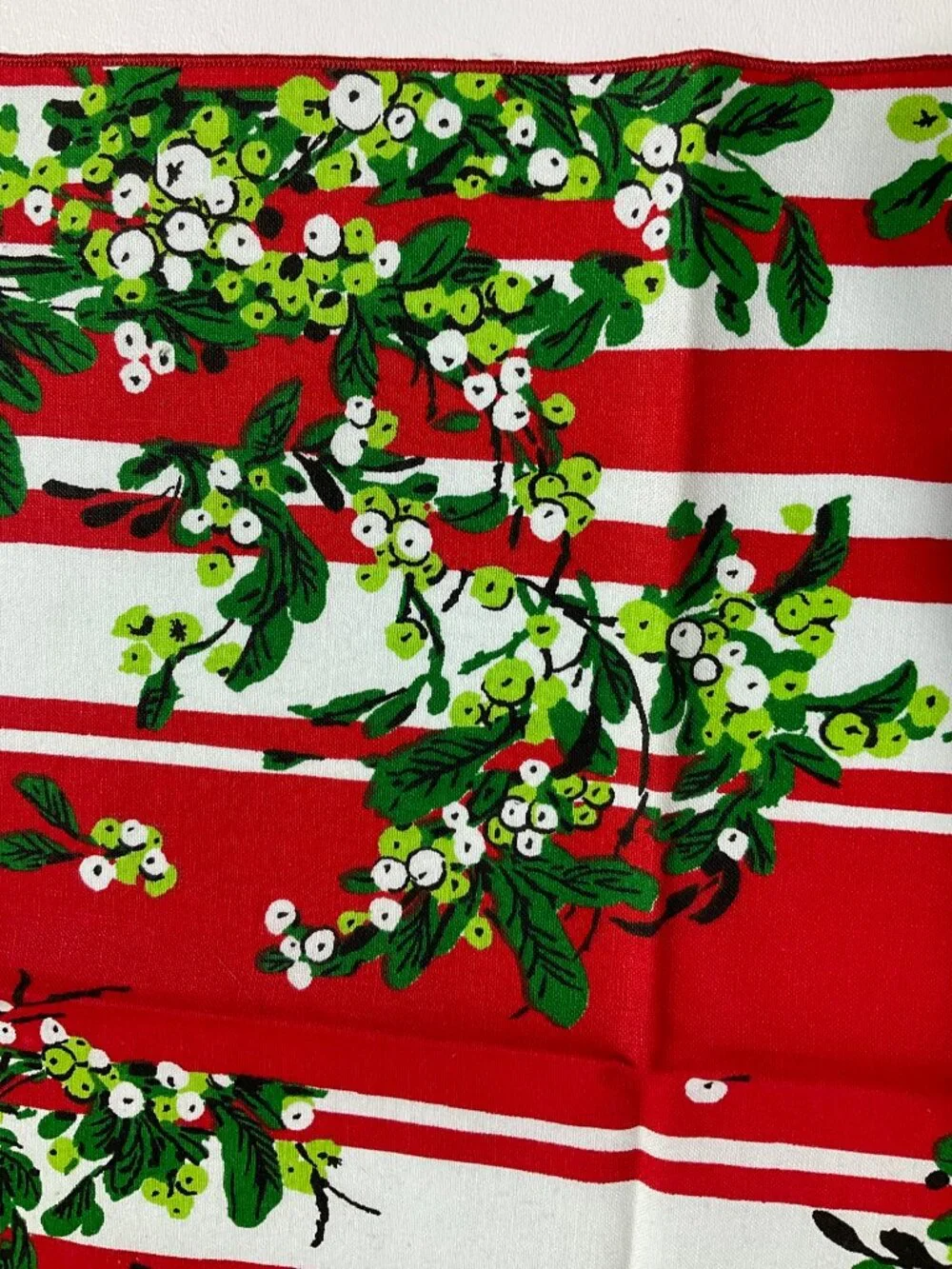 3/$14 Set of 12 Fabric Christmas Napkins Red Green and White